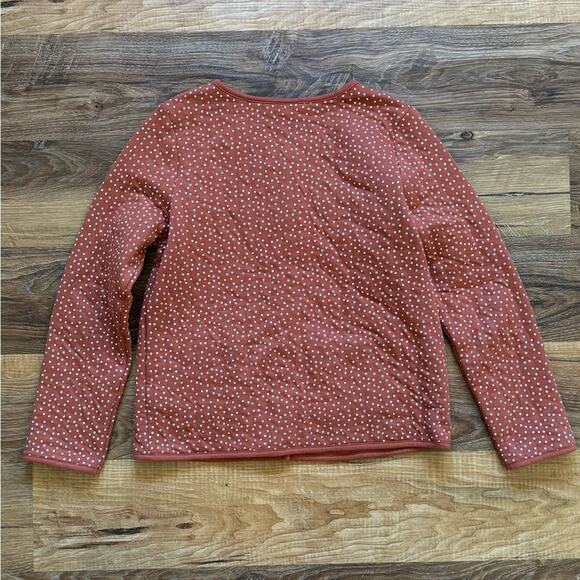 Cat & Jack Girls' Cinnamon White Polka Dot Button Front Cardigan Size L (10/12) - Picture 5 of 5